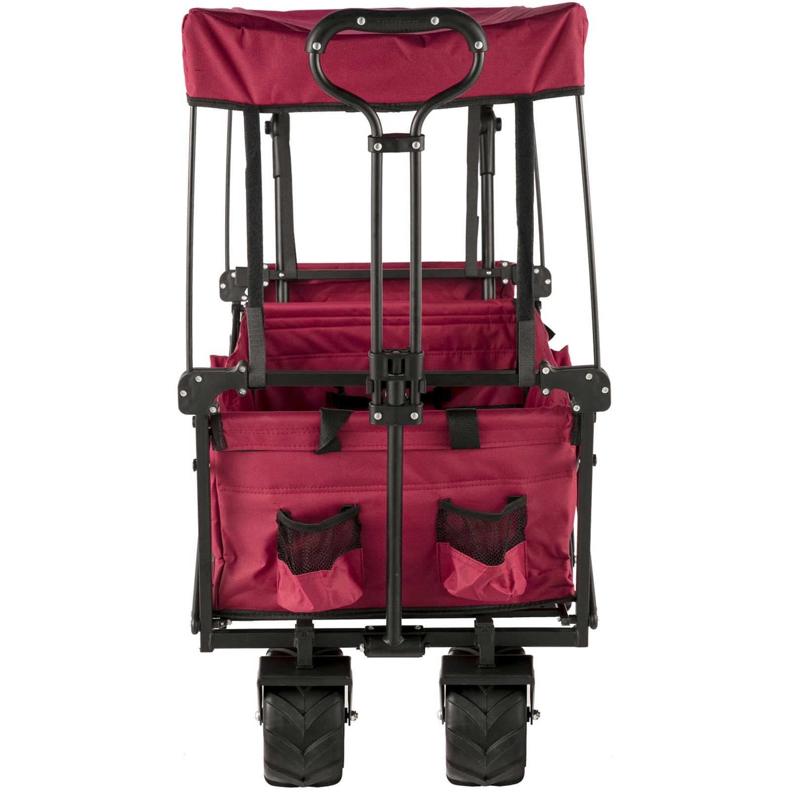 Extra Large Collapsible Garden Cart With Canopy And Rear Storage_voghion.com
